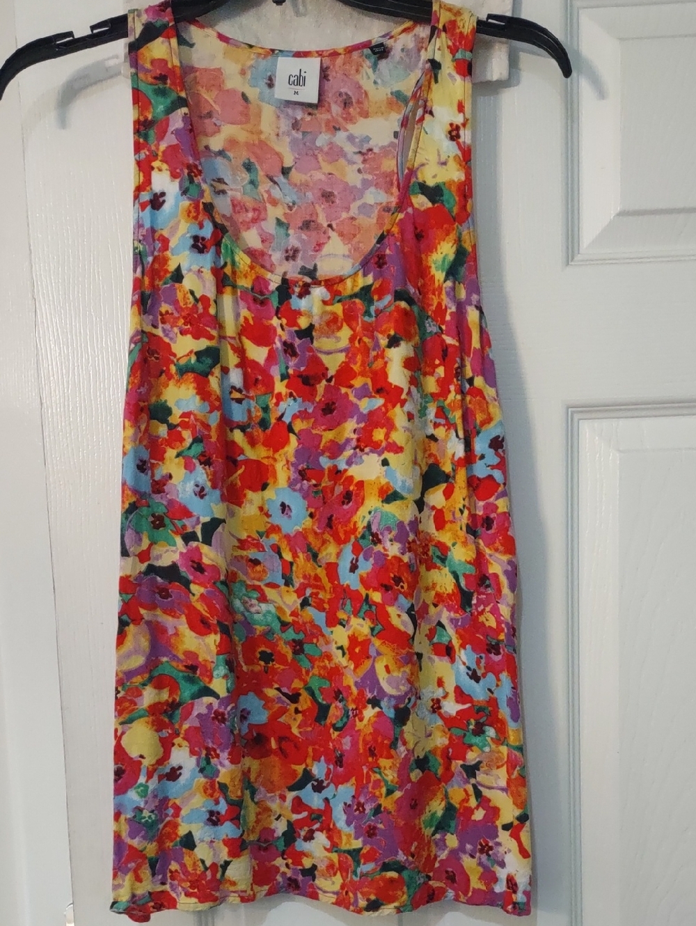 cabi Multicolor Floral Sleeveless Tank in Red, Yellow, Pink and Blue Size Medium